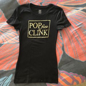 NWOT Black Tee Sz XS - Pop Fizz Clink - Customized